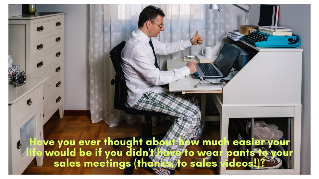 An example of a humorous question to ask in a sales video