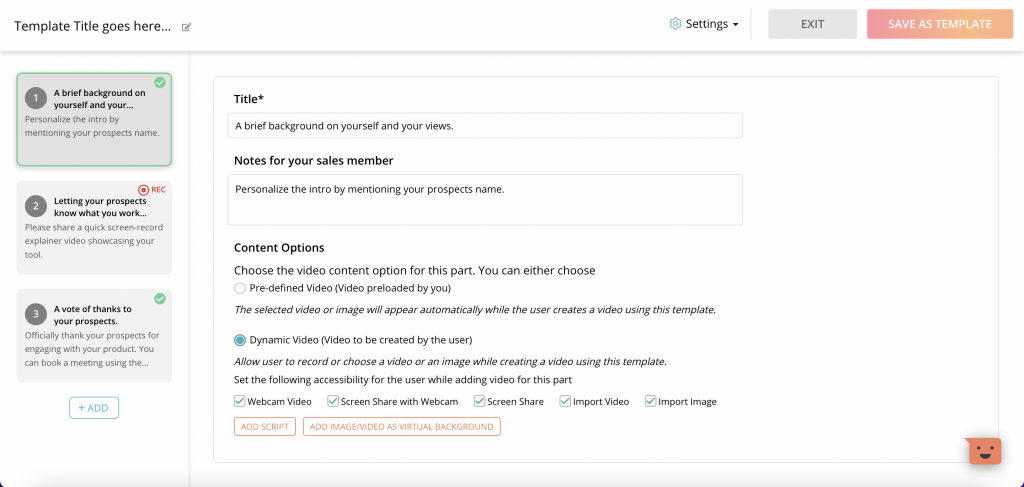 An overview of the custom-built video templates