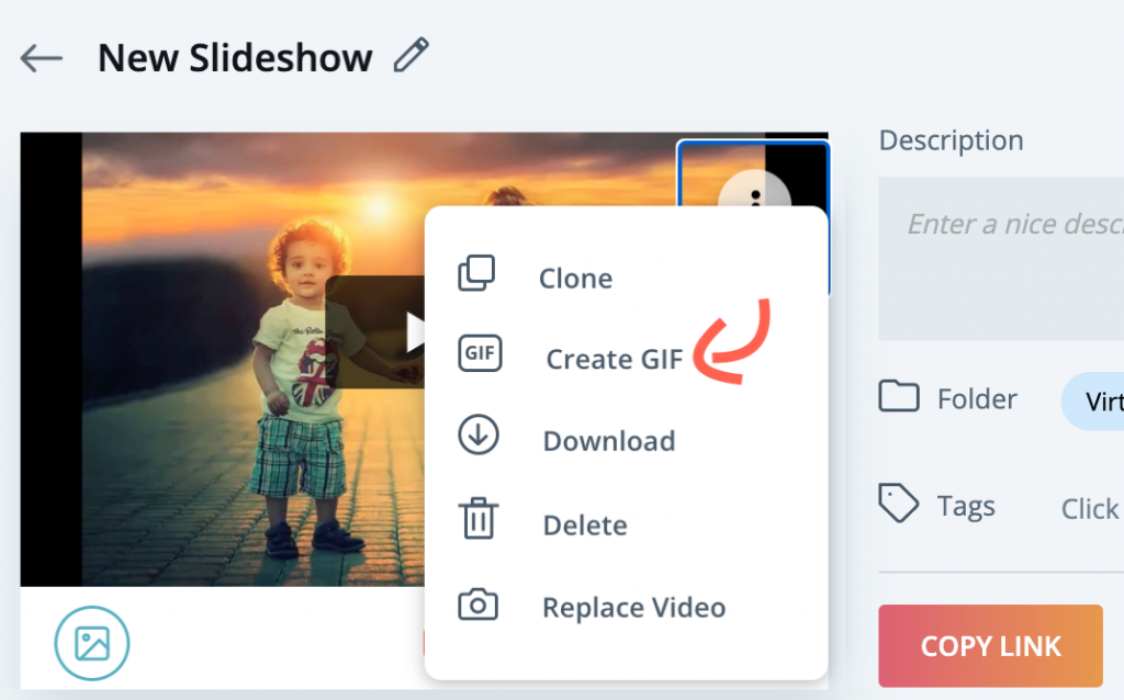 An image showing how you can create GIF from videos in Hippo Video.