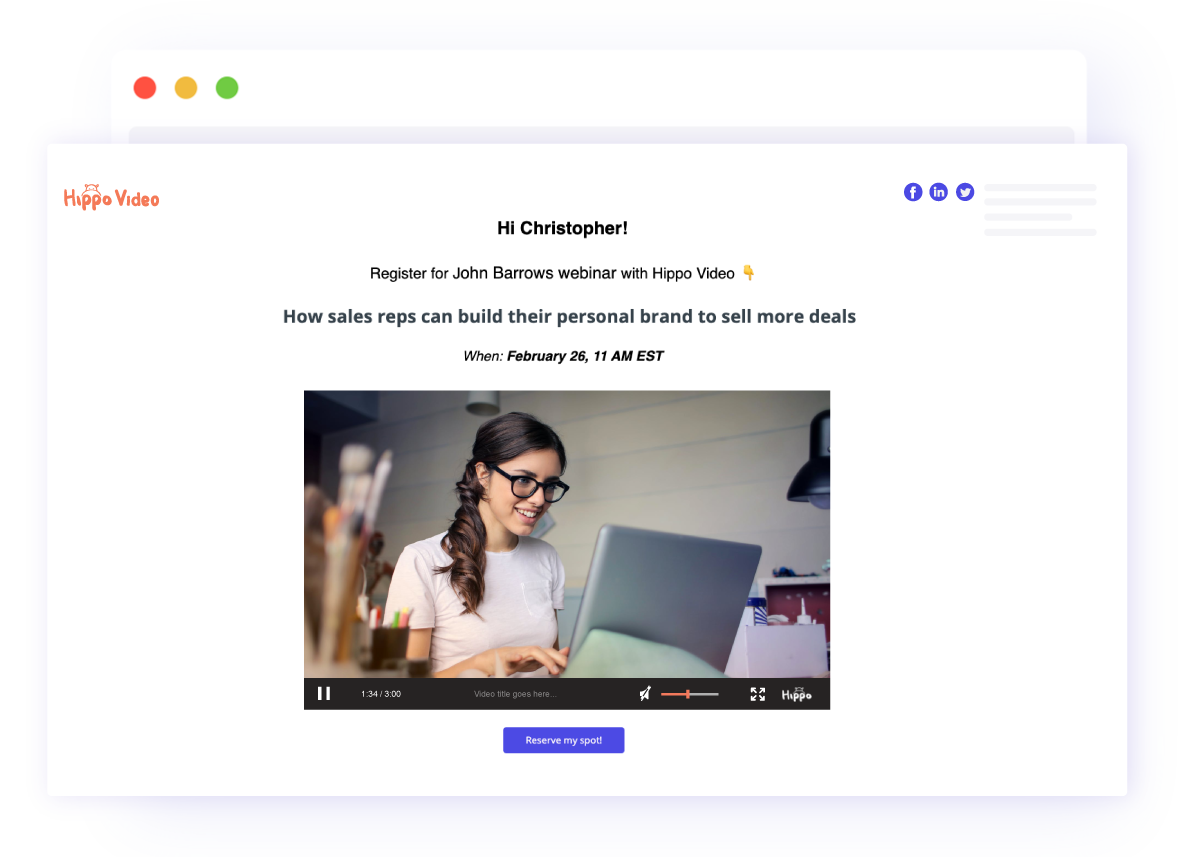 webinar and event video invites